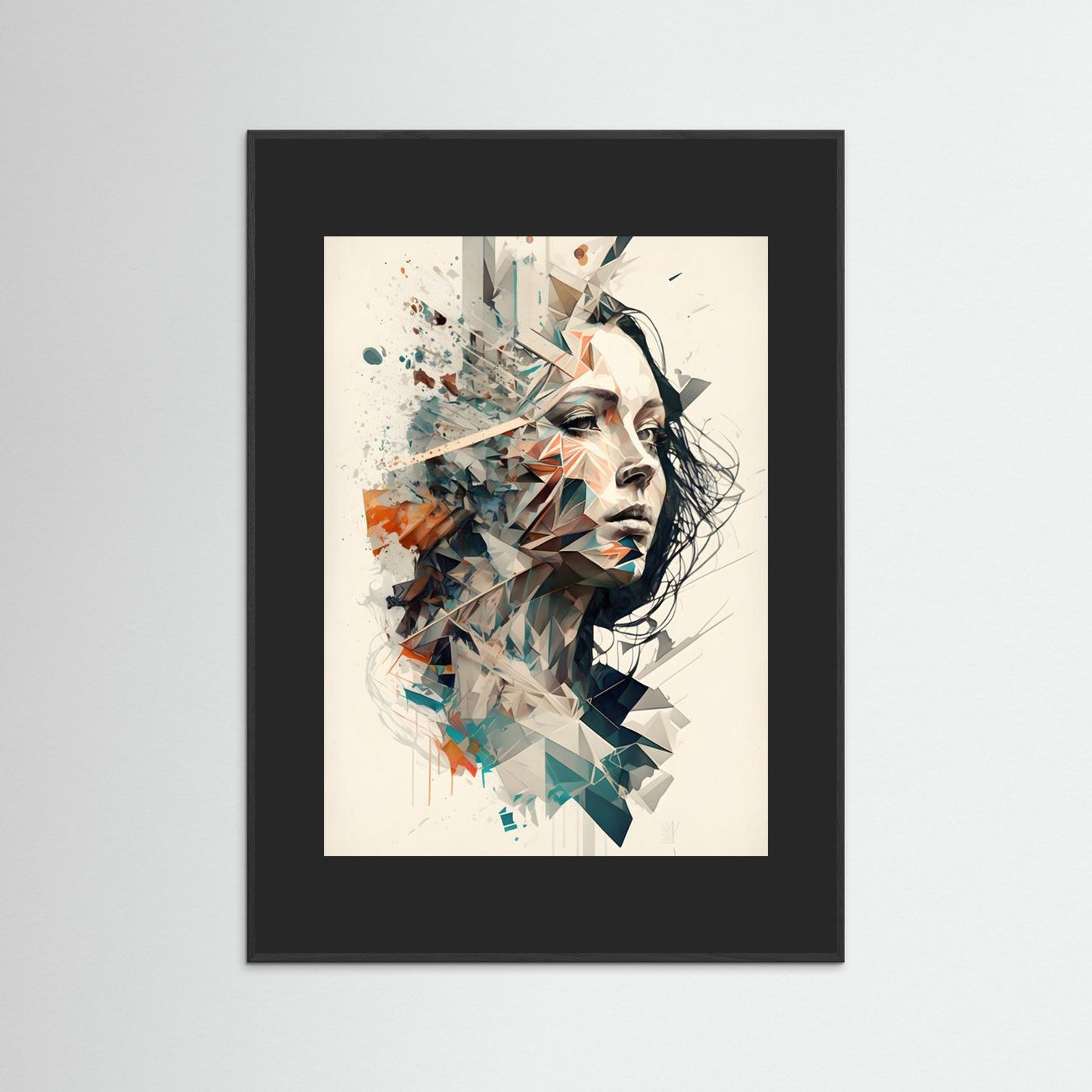 "Fragments of Thought" - Abstract 3D Geometric Portrait Art