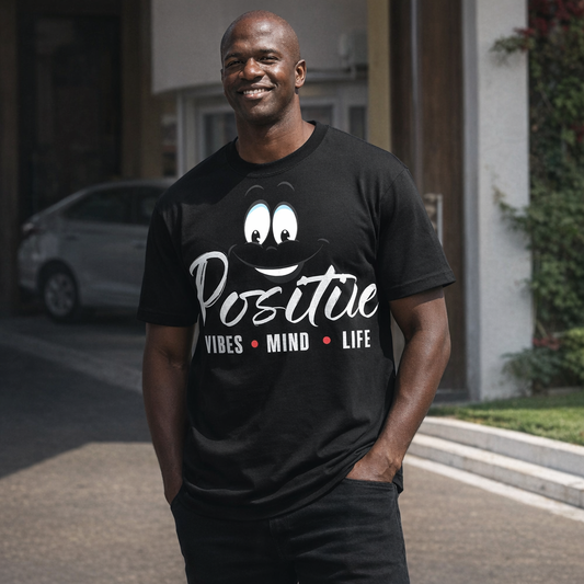 Positive Vibes Mind Life Unisex organic oversized high neck t-shirt