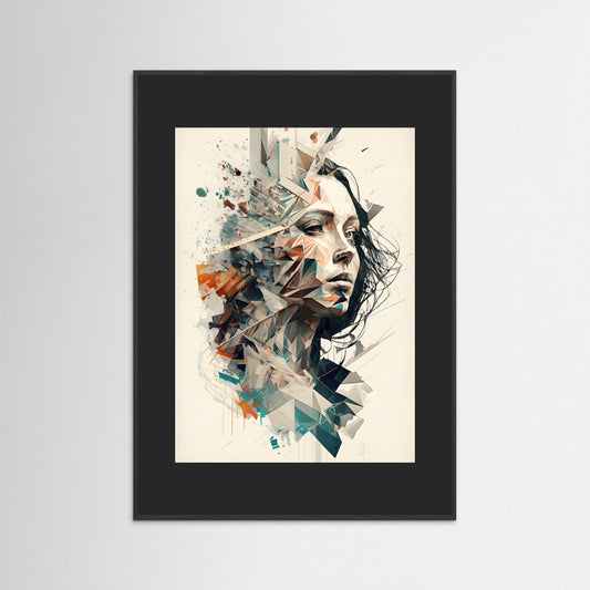  "Fragments of Thought" - Abstract 3D Geometric Portrait Art