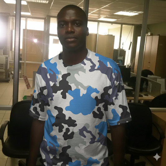 UrbanBlue Camo pattern Men’s cotton crew neck t-shirt