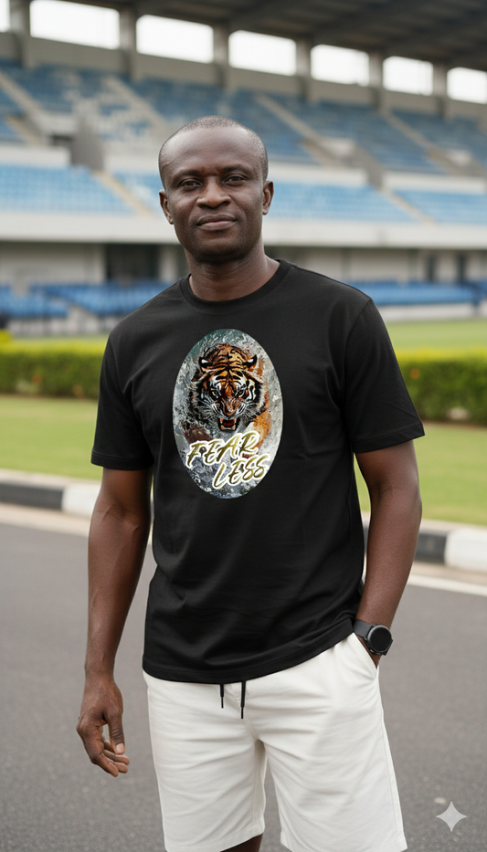 Fearless Tiger - Bold Motivational Graphic T-Shirt